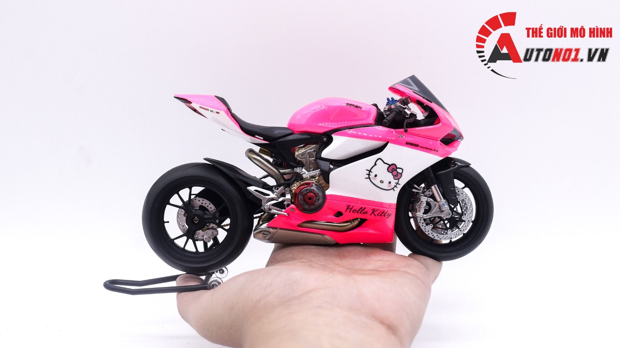  Mô hình xe cao cấp Ducati 1199 Hello Kitty Pink Version độ nồi 1 1:12 Tamiya D227L 