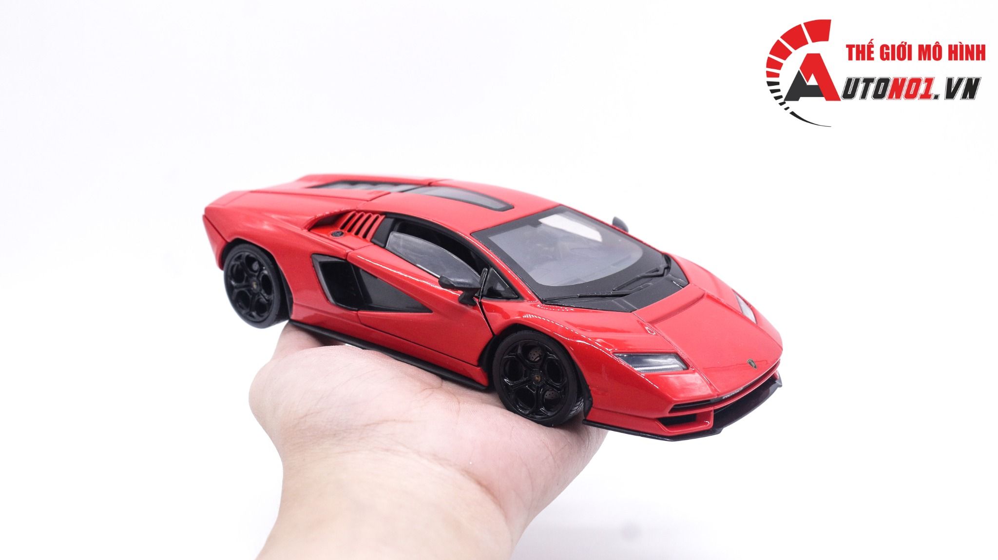 Mô hình xe Lamborghini Countach LPI800-4 đánh lái được full kính tỉ lệ 1:24 Welly OT021