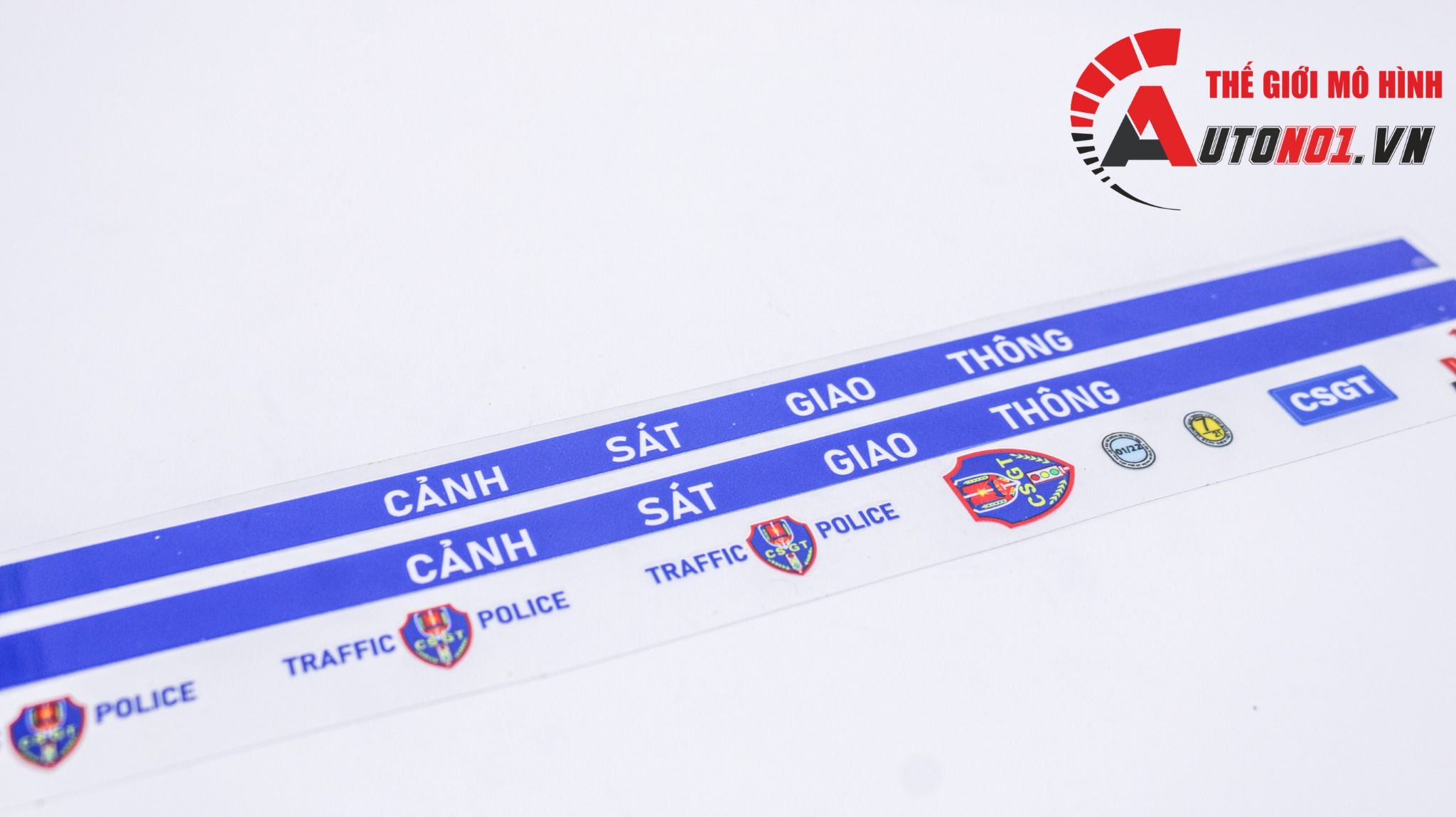  Decal UV độ cảnh sát giao thông cho xe mọi tỉ lệ có keo sẵn lột dán DC809 