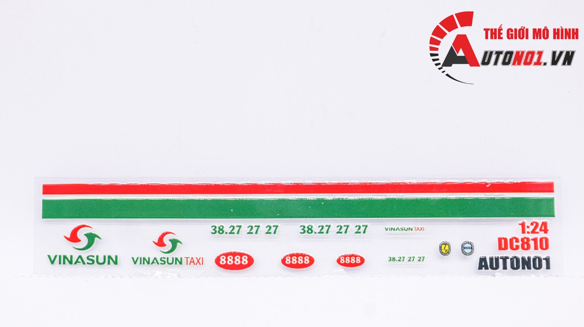 Decal UV độ xe dịch vụ - thương mại Vinasun taxi cho xe tỉ lệ 1:24 có keo sẵn lột dán DC810