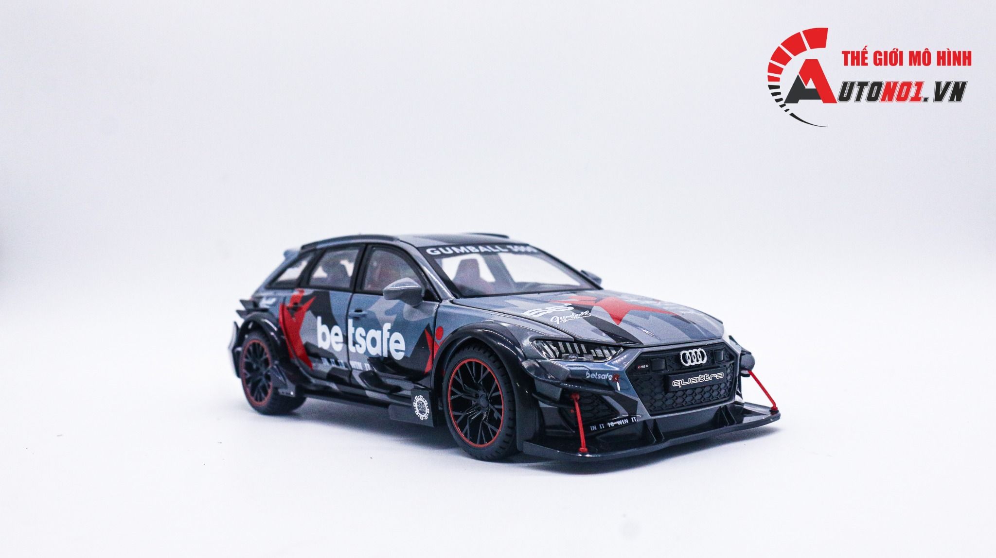 Mô hình xe đua Audi RS6 DTM 56 box camping full open tỉ lệ 1:24 Chezhi OT025