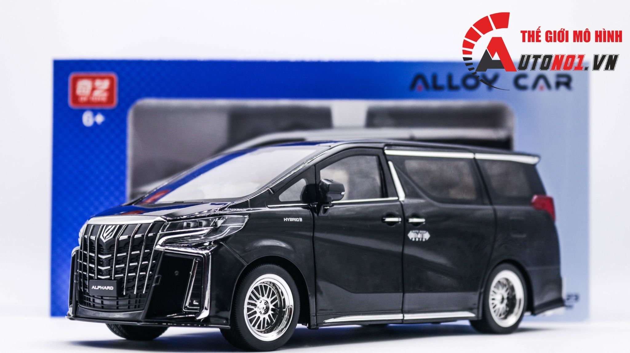 Mô hình xe Toyota Alphard 2023 full open - âm thanh - đèn cửa tự động mở tỉ lệ 1:18 Alloy model OT377