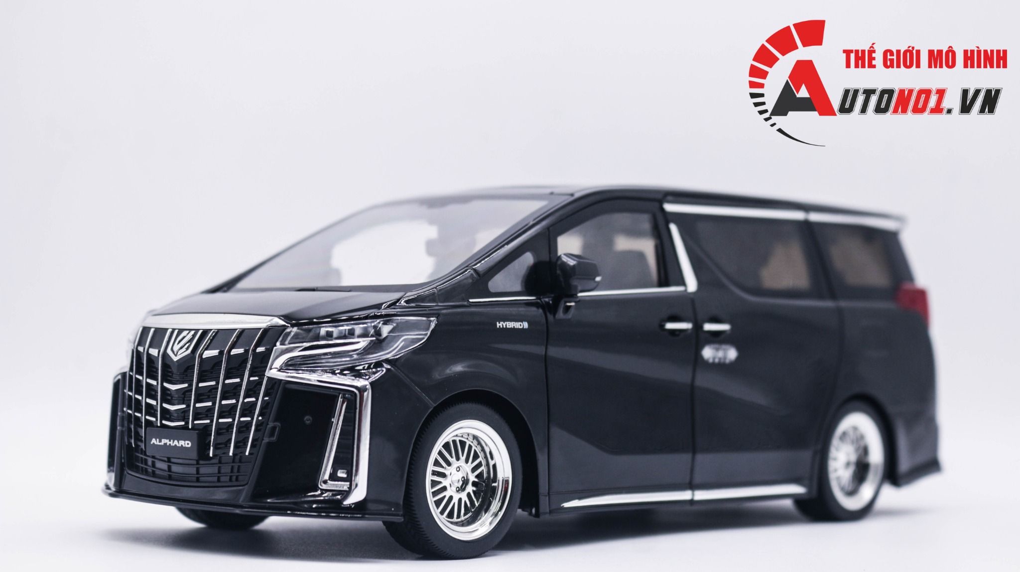 Mô hình xe Toyota Alphard 2023 full open - âm thanh - đèn cửa tự động mở tỉ lệ 1:18 Alloy model OT377