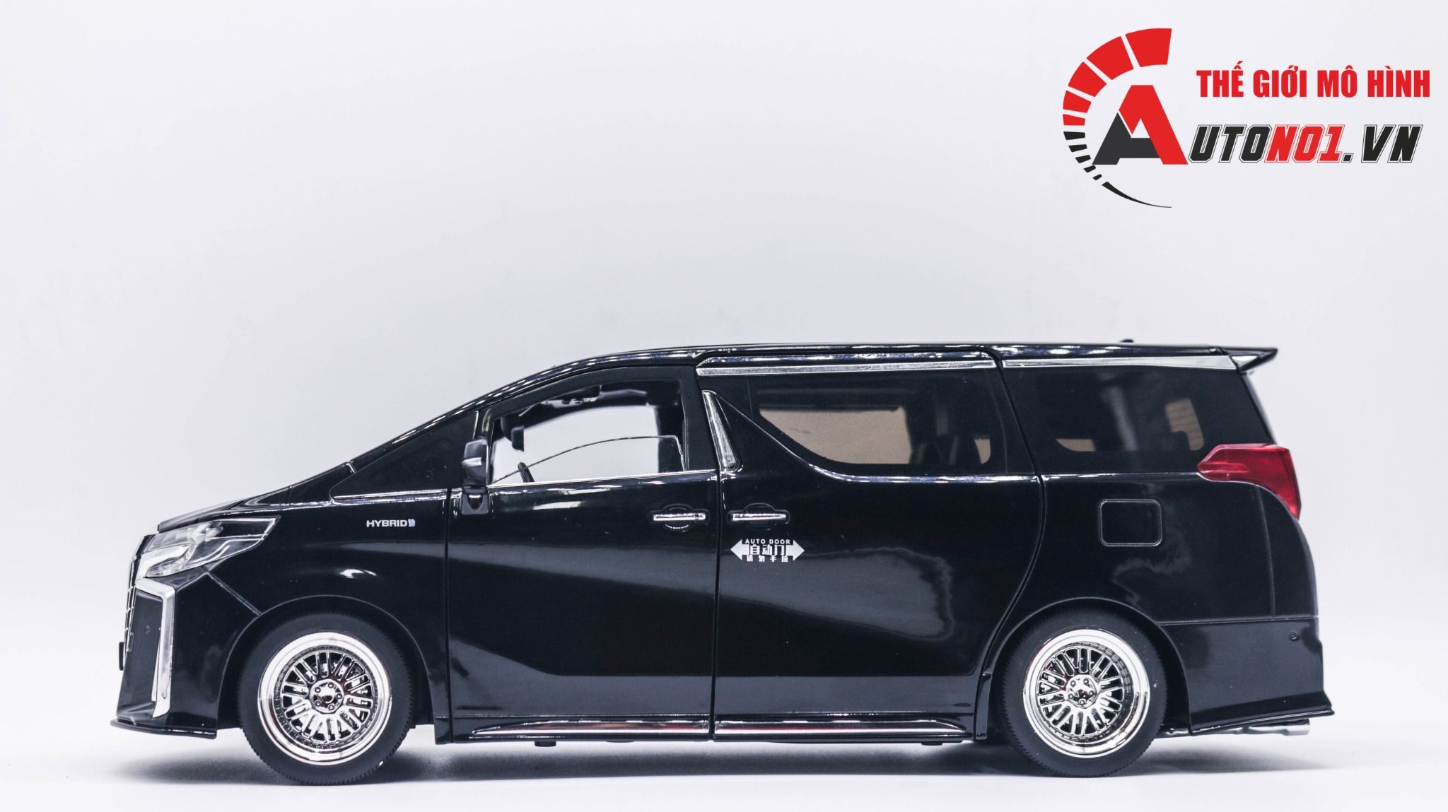 Mô hình xe Toyota Alphard 2023 full open - âm thanh - đèn cửa tự động mở tỉ lệ 1:18 Alloy model OT377