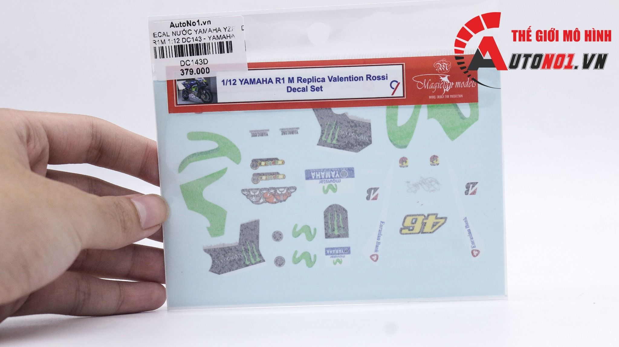  Decal nước Yamaha YZF-R1M 1:12 DC143 