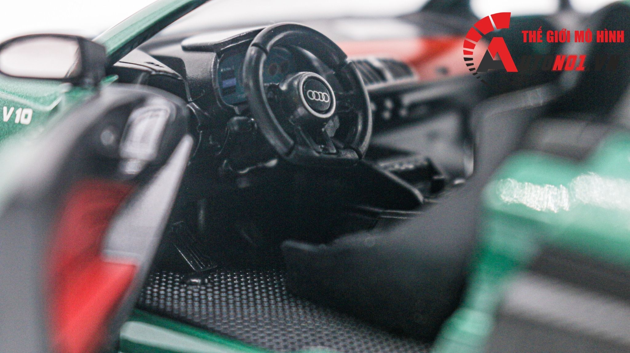 Mô hình xe Audi R8 V10 full open , đánh lái được tỉ lệ 1:24 Miniauto OT354