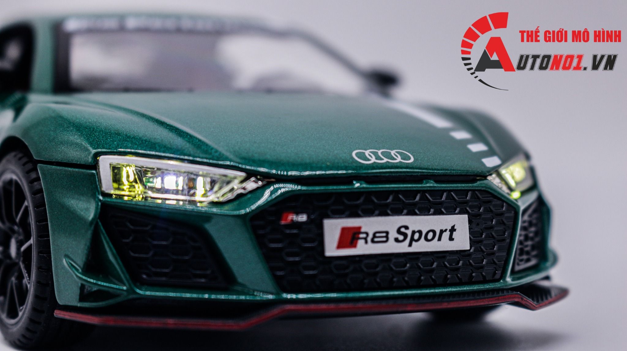 Mô hình xe Audi R8 V10 full open , đánh lái được tỉ lệ 1:24 Miniauto OT354