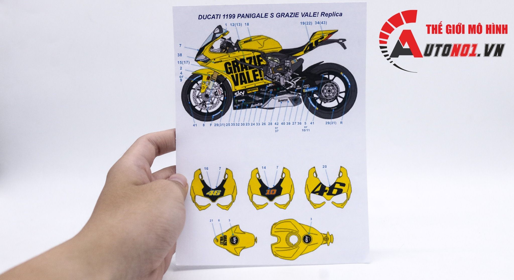  Decal nước Ducati 1199 Panigale 1:12 DC066 