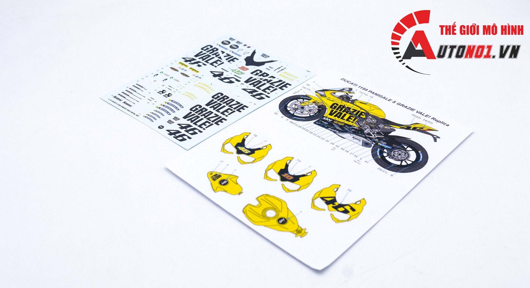  Decal nước Ducati 1199 Panigale 1:12 DC066 