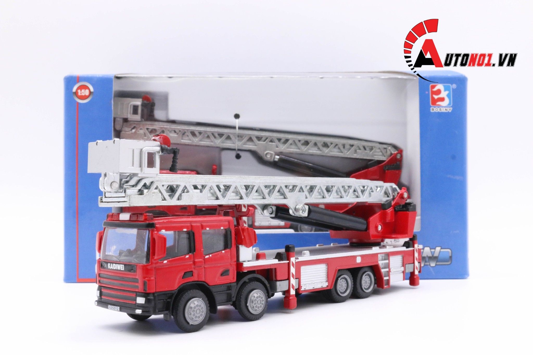  Mô hình xe thang cứu hỏa có thang bằng kim loại tỉ lệ 1:50 KDW Kaidiwei 625012 1171 