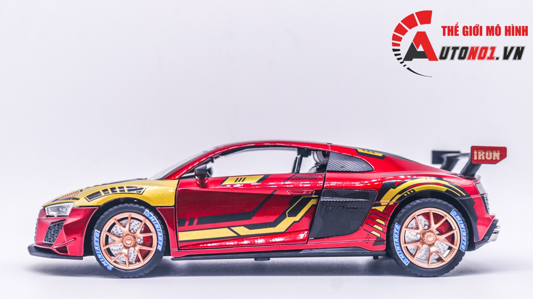 Mô hình xe Audi R8 V10 full open , đánh lái được tỉ lệ 1:24 Miniauto OT354