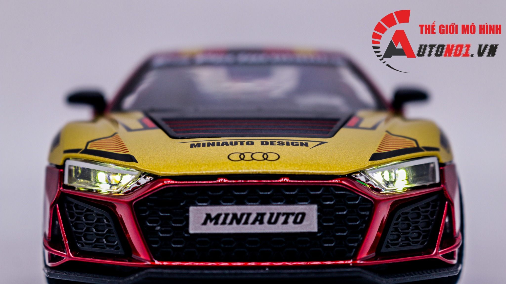 Mô hình xe Audi R8 V10 full open , đánh lái được tỉ lệ 1:24 Miniauto OT354
