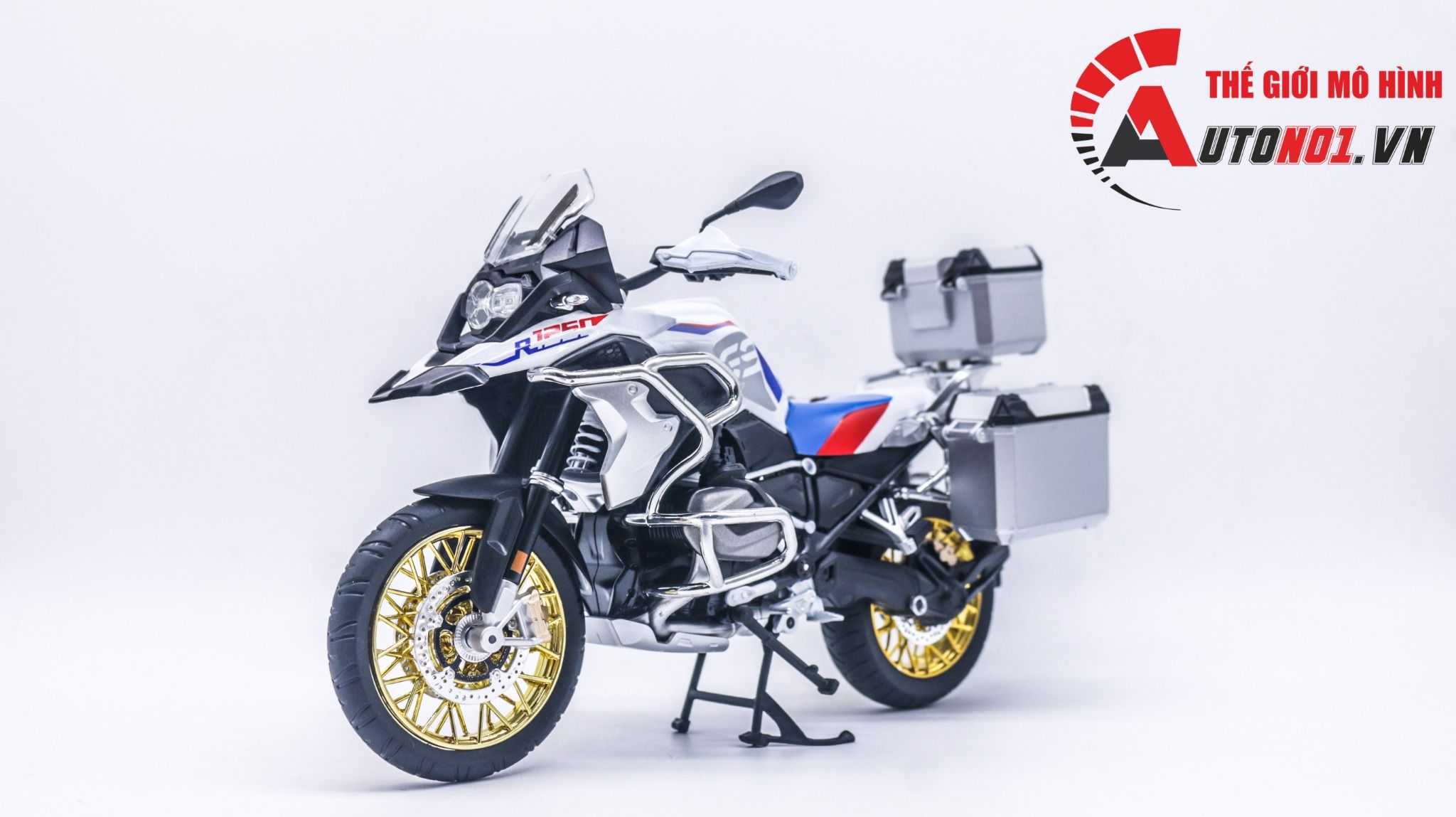  Mô hình moto BMW R 1250 GS ADV tỉ lệ 1:9 Huayi Alloy MT069 
