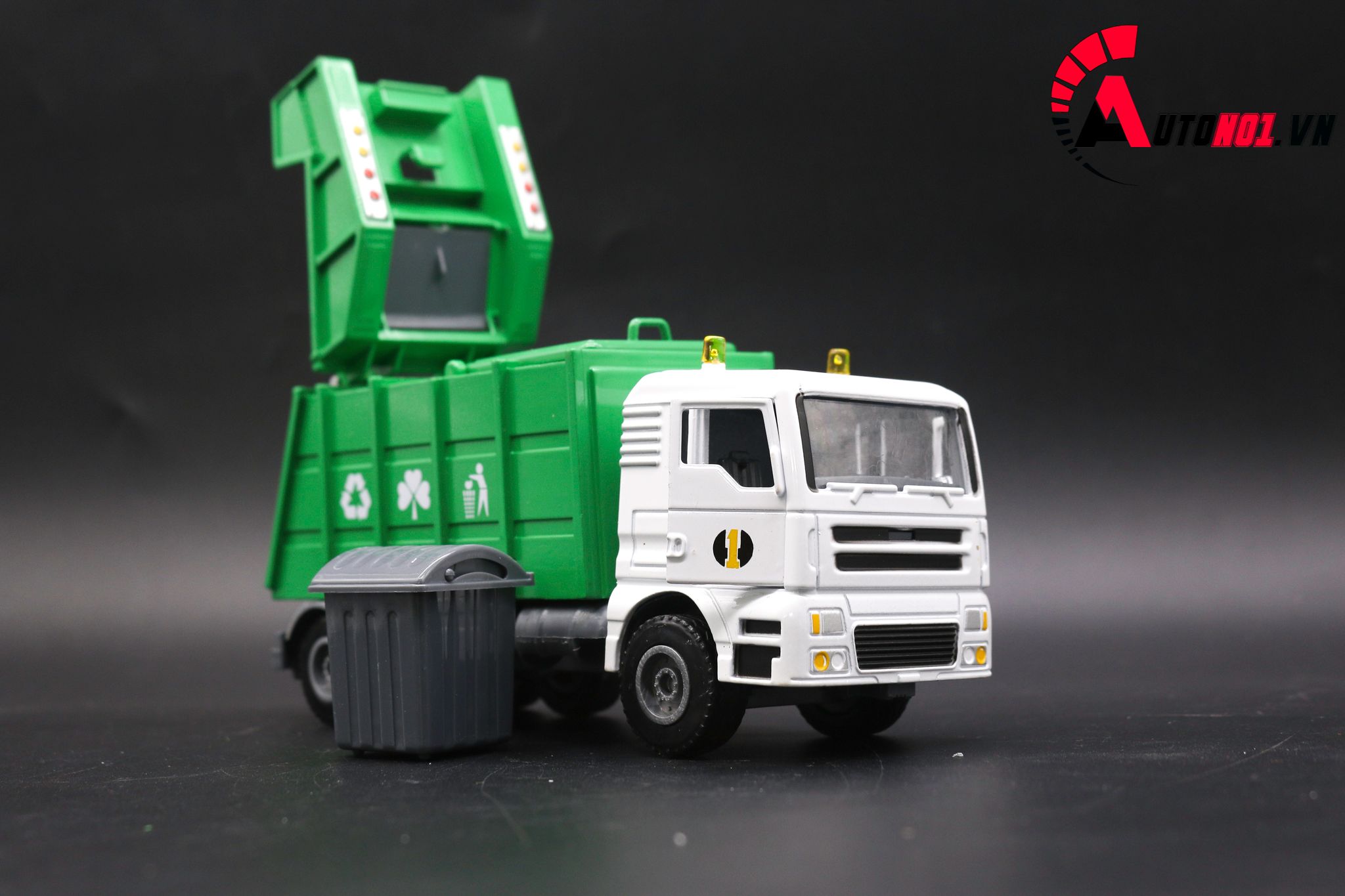  Mô hình xe rác green 1:50 huayi alloy 7640 