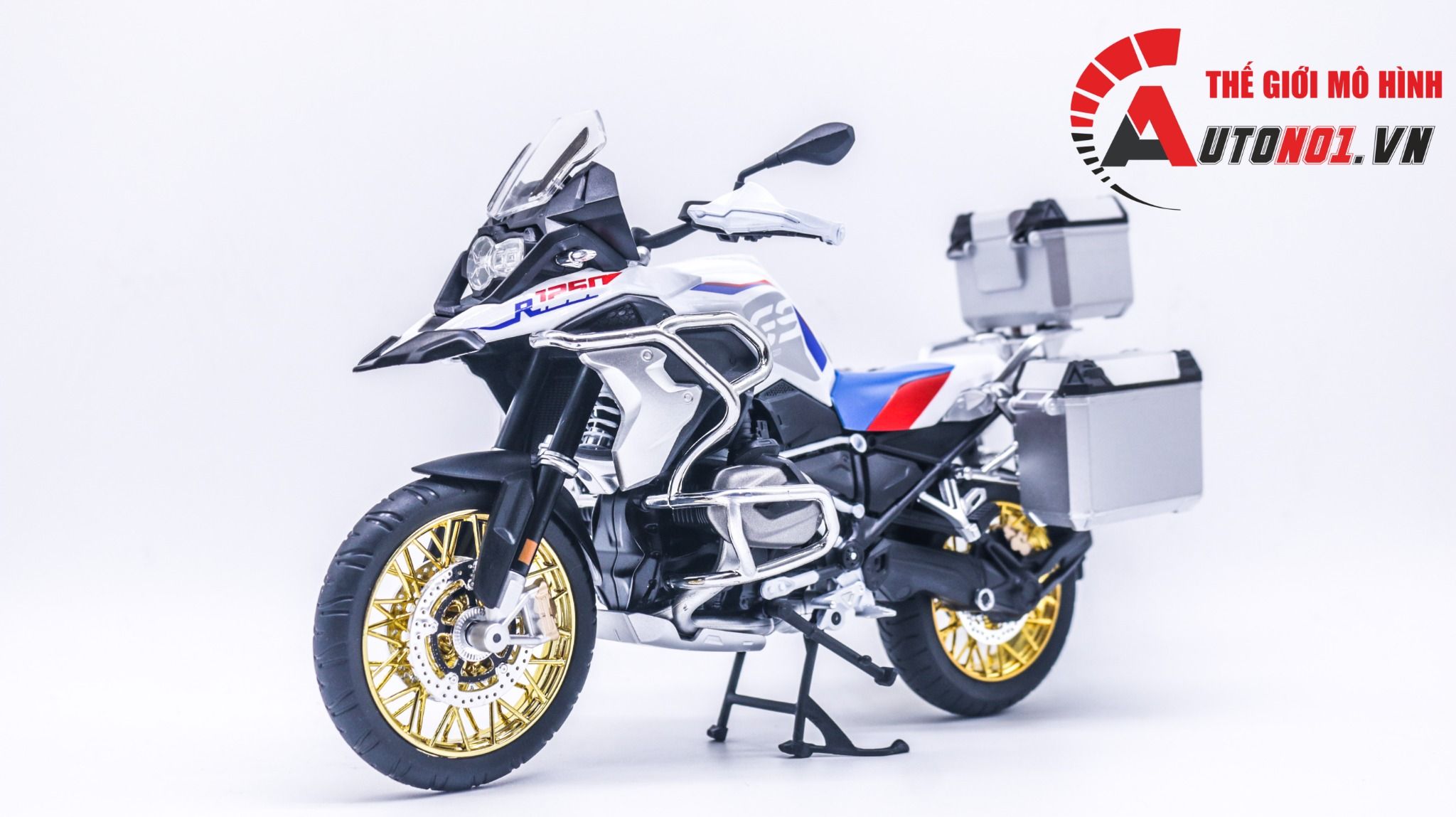 Mô hình moto BMW R 1250 GS ADV tỉ lệ 1:9 Huayi Alloy MT069