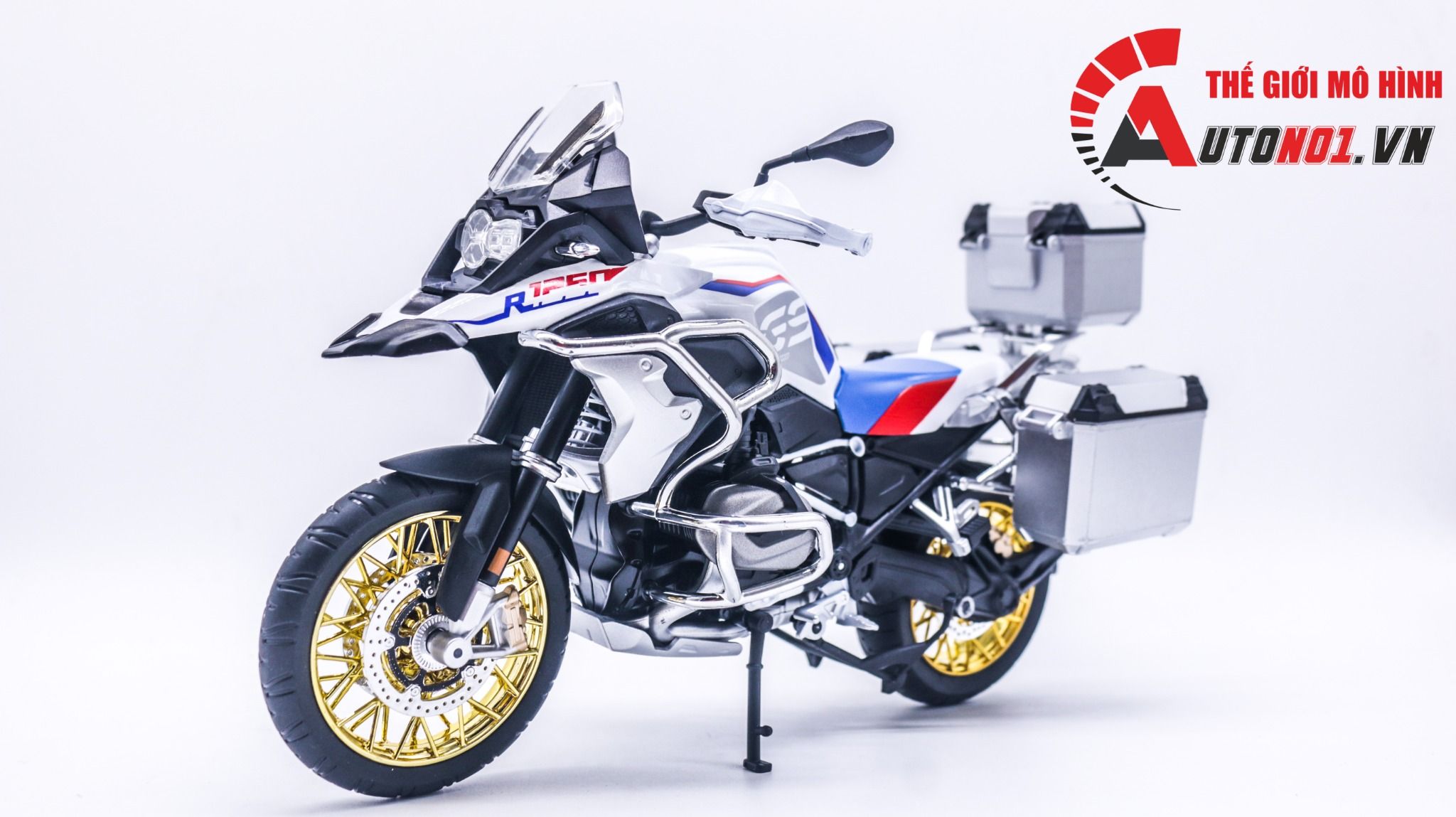 Mô hình moto BMW R 1250 GS ADV tỉ lệ 1:9 Huayi Alloy MT069
