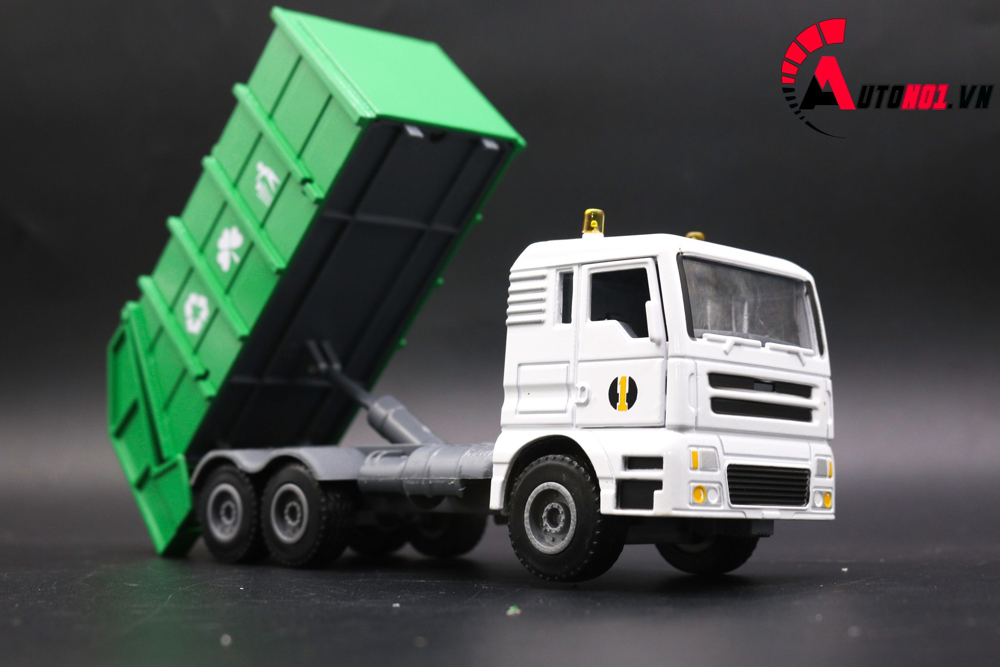  Mô hình xe rác green 1:50 huayi alloy 7640 