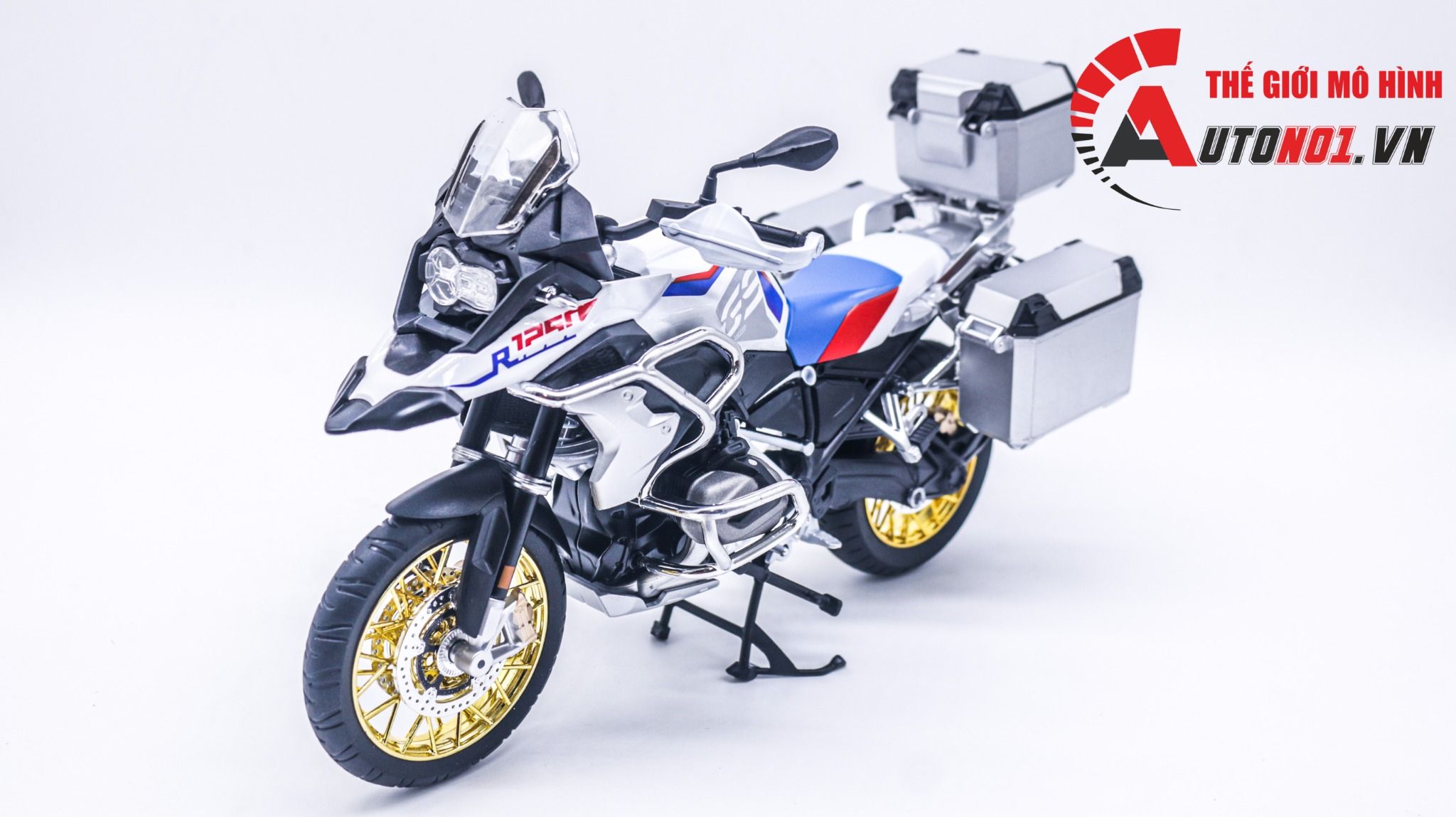 Mô hình moto BMW R 1250 GS ADV tỉ lệ 1:9 Huayi Alloy MT069