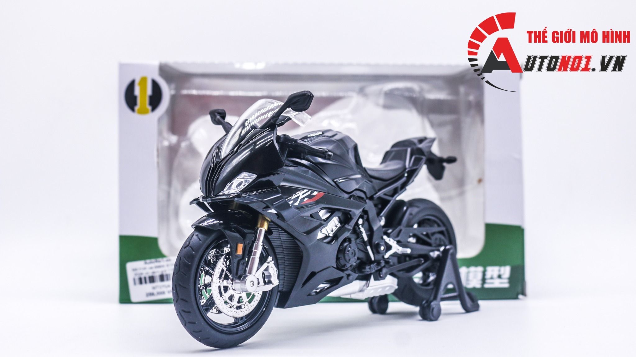 Mô hình xe BMW S1000RR 2024 có cánh gió tỉ lệ 1:12 Huayi Alloy MT070