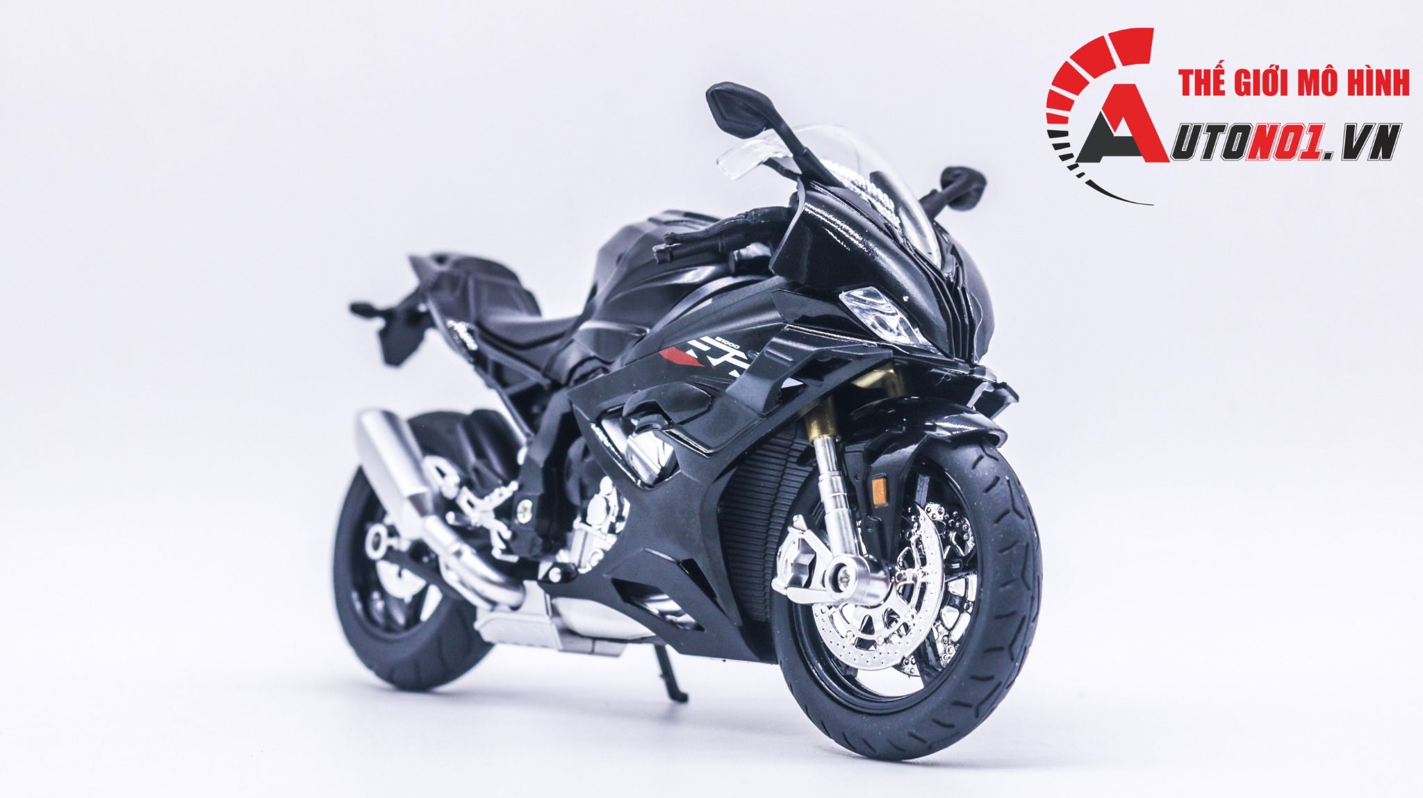 Mô hình xe BMW S1000RR 2024 có cánh gió tỉ lệ 1:12 Huayi Alloy MT070
