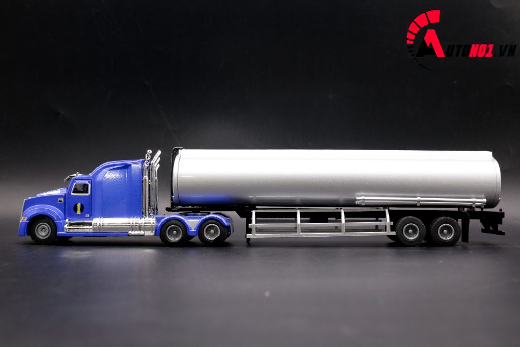 MÔ HÌNH XE TẢI THÙNG NHIÊN LIỆU BLUE 1:50 HUAYI ALLOY 7647