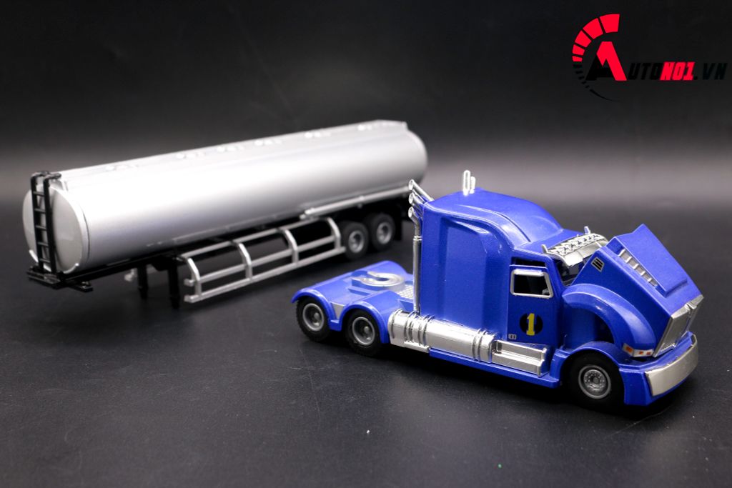 MÔ HÌNH XE TẢI THÙNG NHIÊN LIỆU BLUE 1:50 HUAYI ALLOY 7647