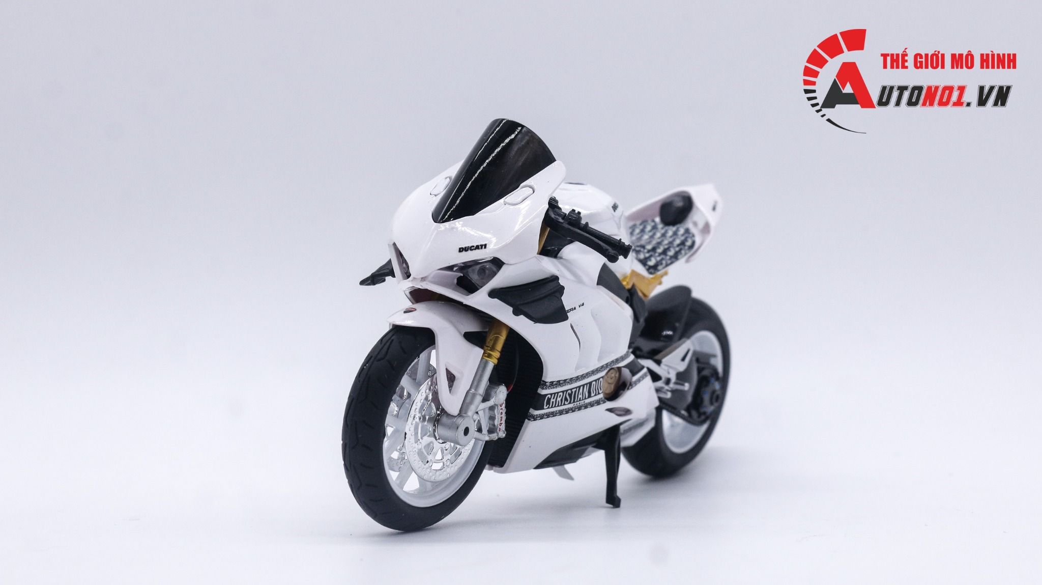  Mô hình xe độ Ducati V4 custom Christian Dior độ nồi khô tỉ lệ 1:12 Autono1 Alloy D223P 