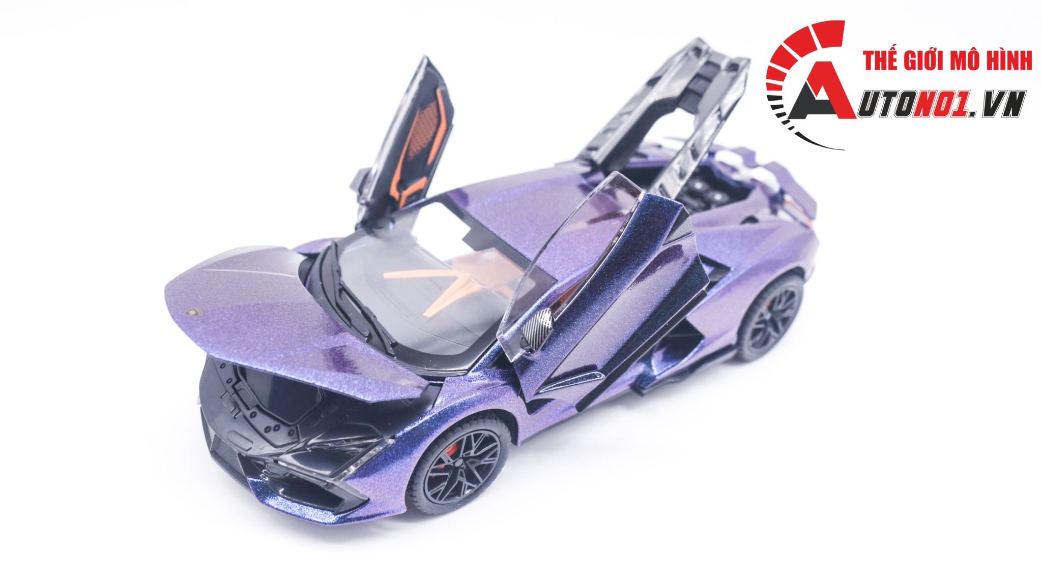 Mô hình Lamborghini Revuelto có đèn-đánh lái được-mở full cửa-full kính tỉ lệ 1:24 Alloy Model OT418
