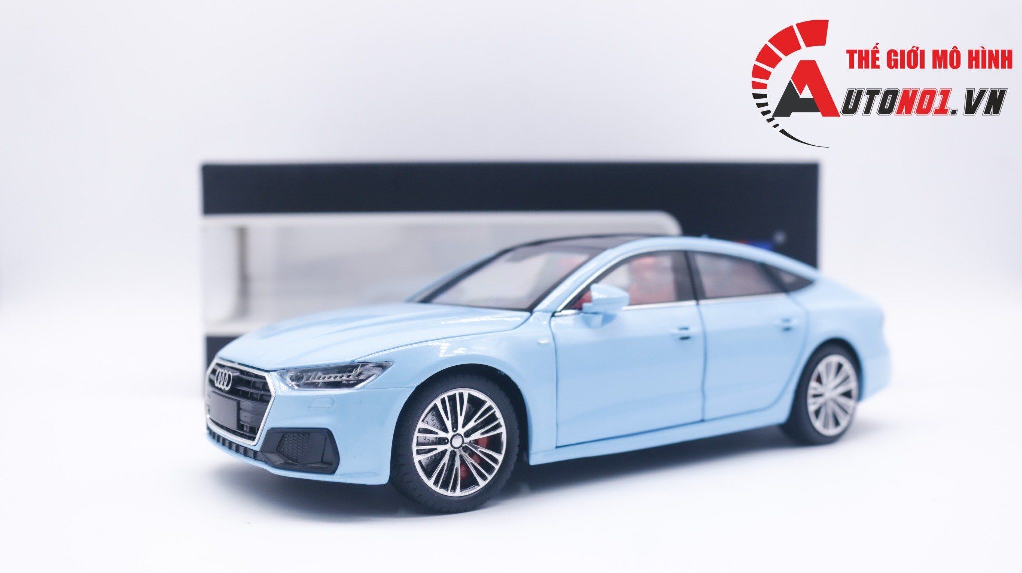 Mô hình xe Audi A7 full open, đánh lái được, có đèn và âm thanh tỉ lệ 1:24 Chezhi OT420