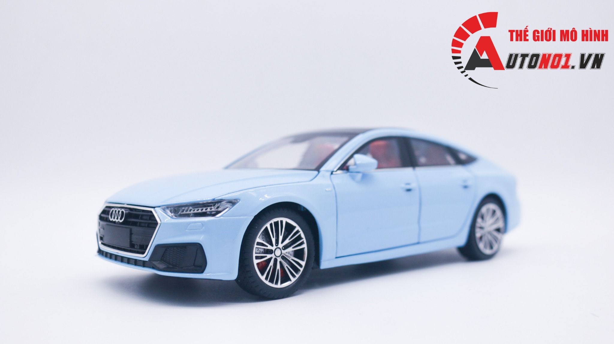 Mô hình xe Audi A7 full open, đánh lái được, có đèn và âm thanh tỉ lệ 1:24 Chezhi OT420