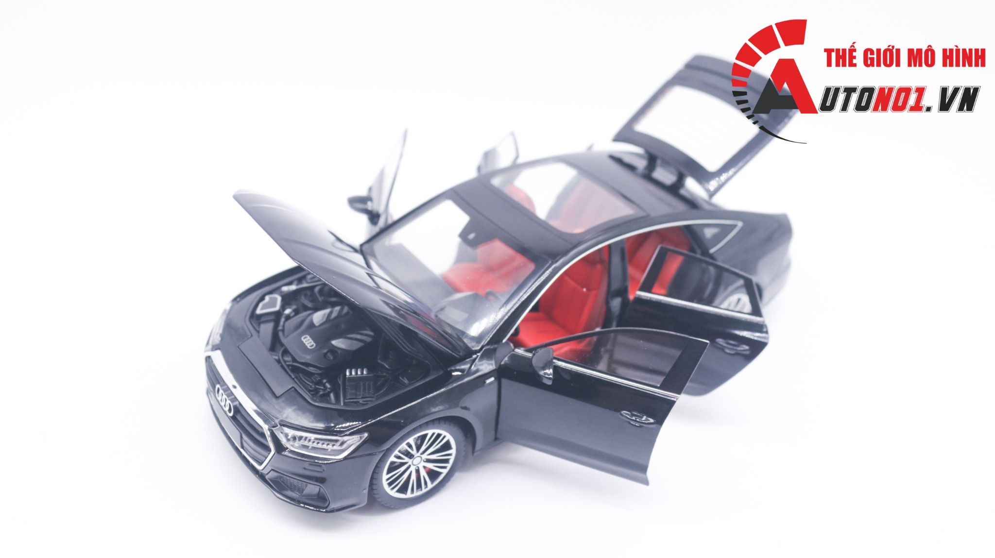 Mô hình xe Audi A7 full open, đánh lái được, có đèn và âm thanh tỉ lệ 1:24 Chezhi OT420