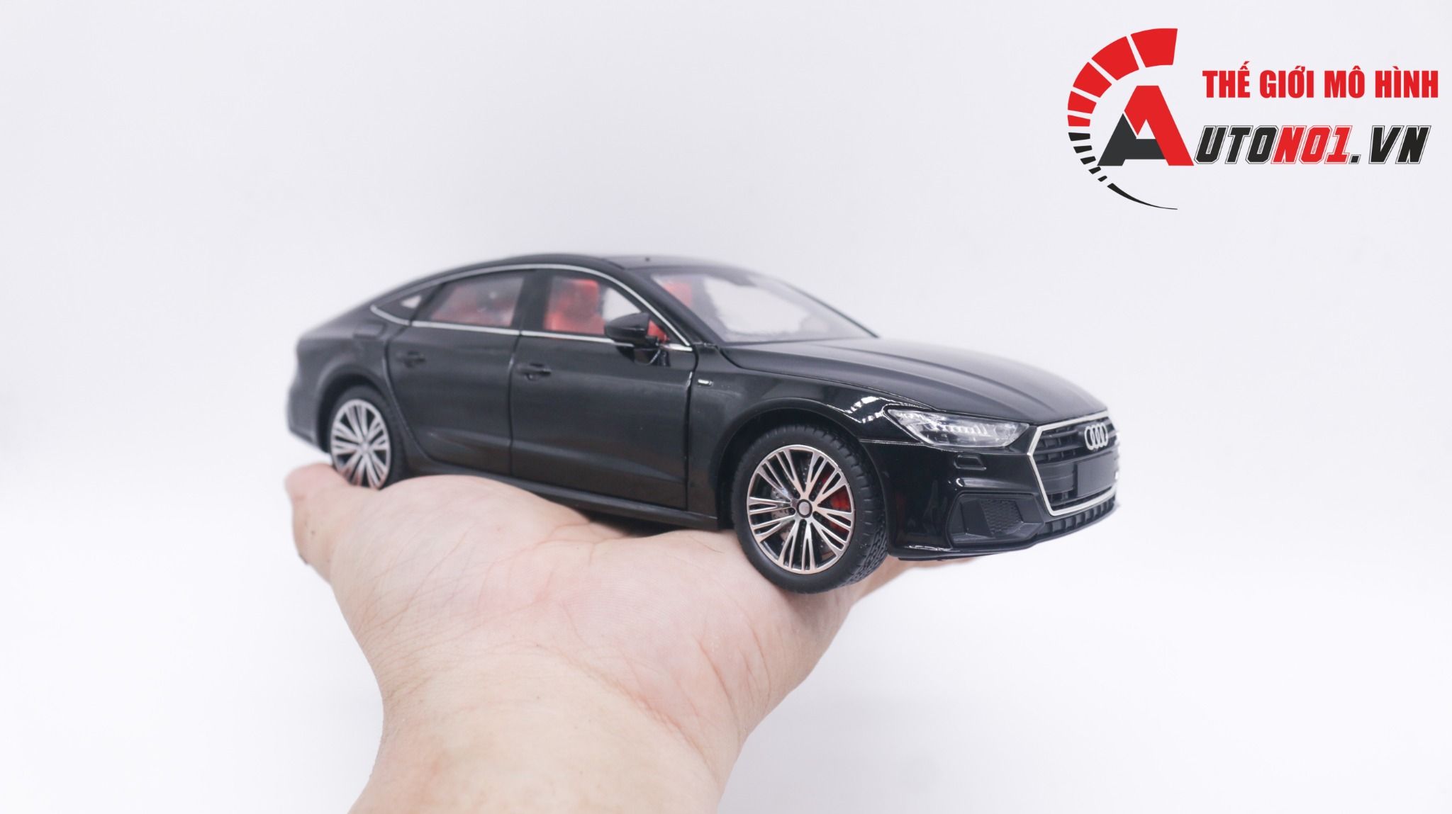 Mô hình xe Audi A7 full open, đánh lái được, có đèn và âm thanh tỉ lệ 1:24 Chezhi OT420