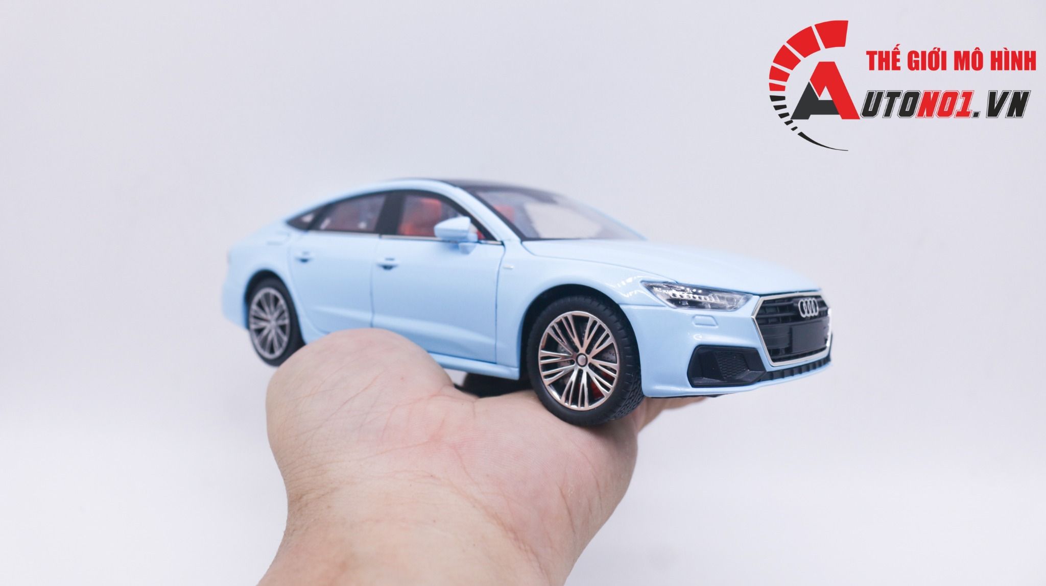 Mô hình xe Audi A7 full open, đánh lái được, có đèn và âm thanh tỉ lệ 1:24 Chezhi OT420