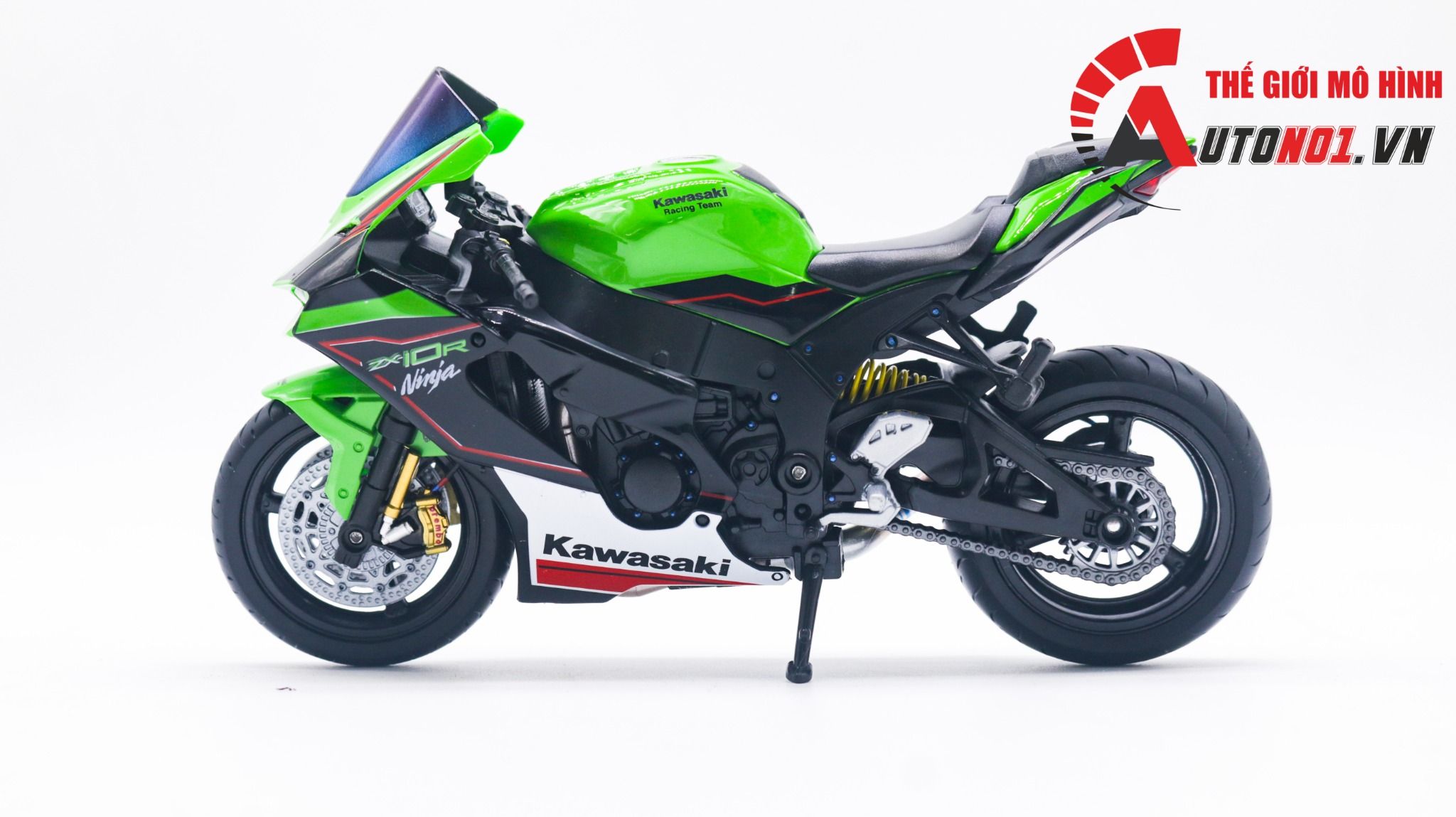 Mô hình xe cao cấp Kawasaki Ninja ZX-10R độ pô 1:12 Autono1 Welly D240B