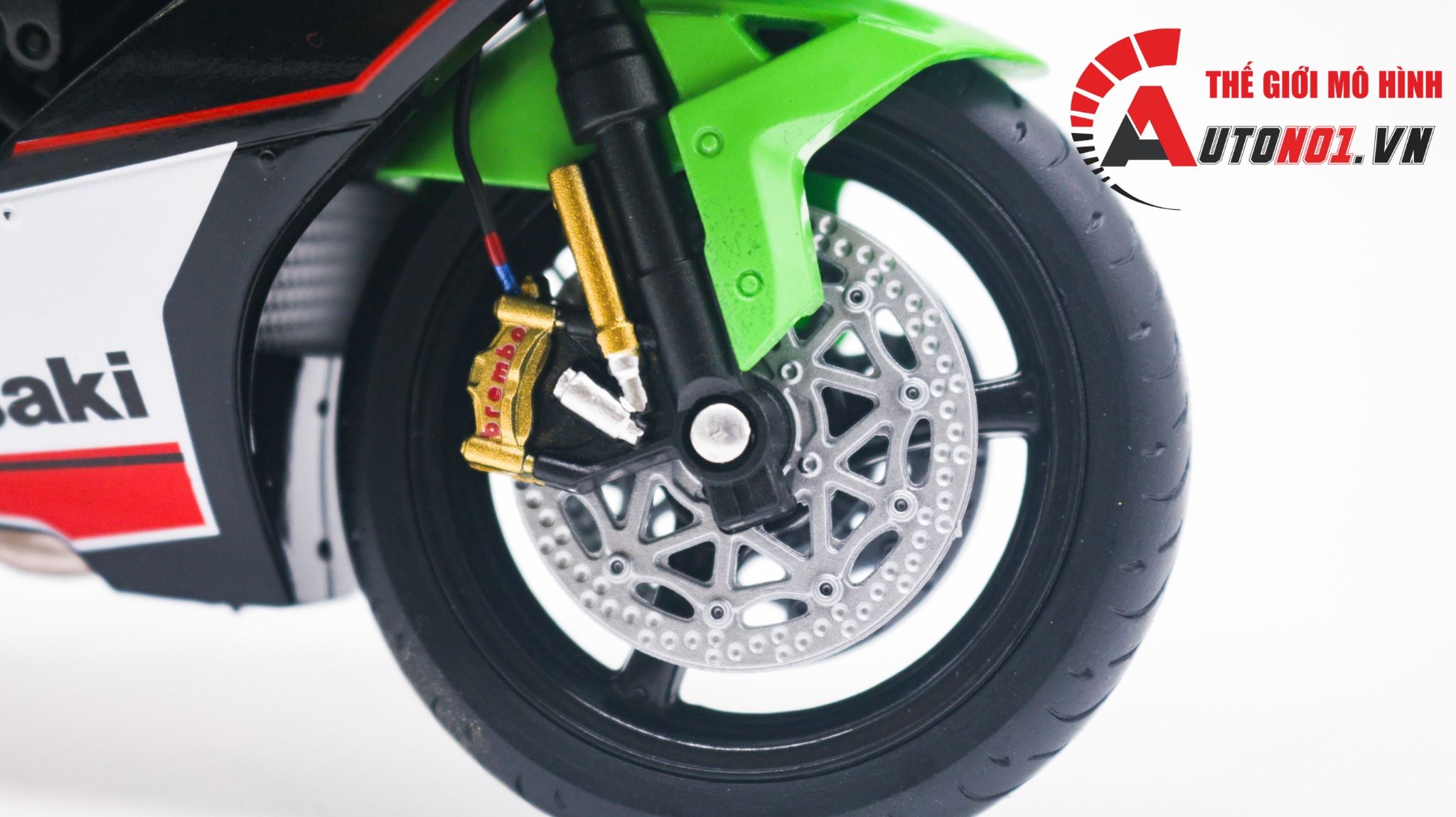 Mô hình xe cao cấp Kawasaki Ninja ZX-10R độ pô 1:12 Autono1 Welly D240B