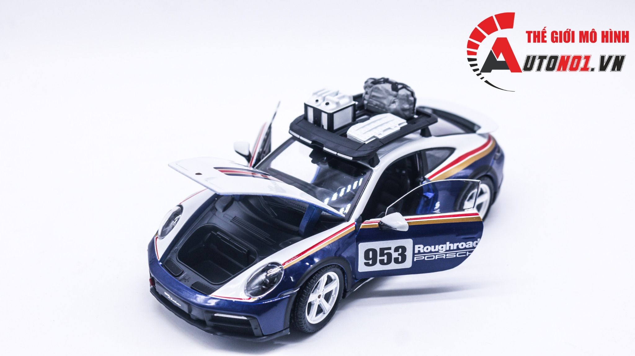 Mô hình xe Porsche 911 Dakar full open có phụ kiện tỉ lệ 1:24 Bburago 18-28029 OT417