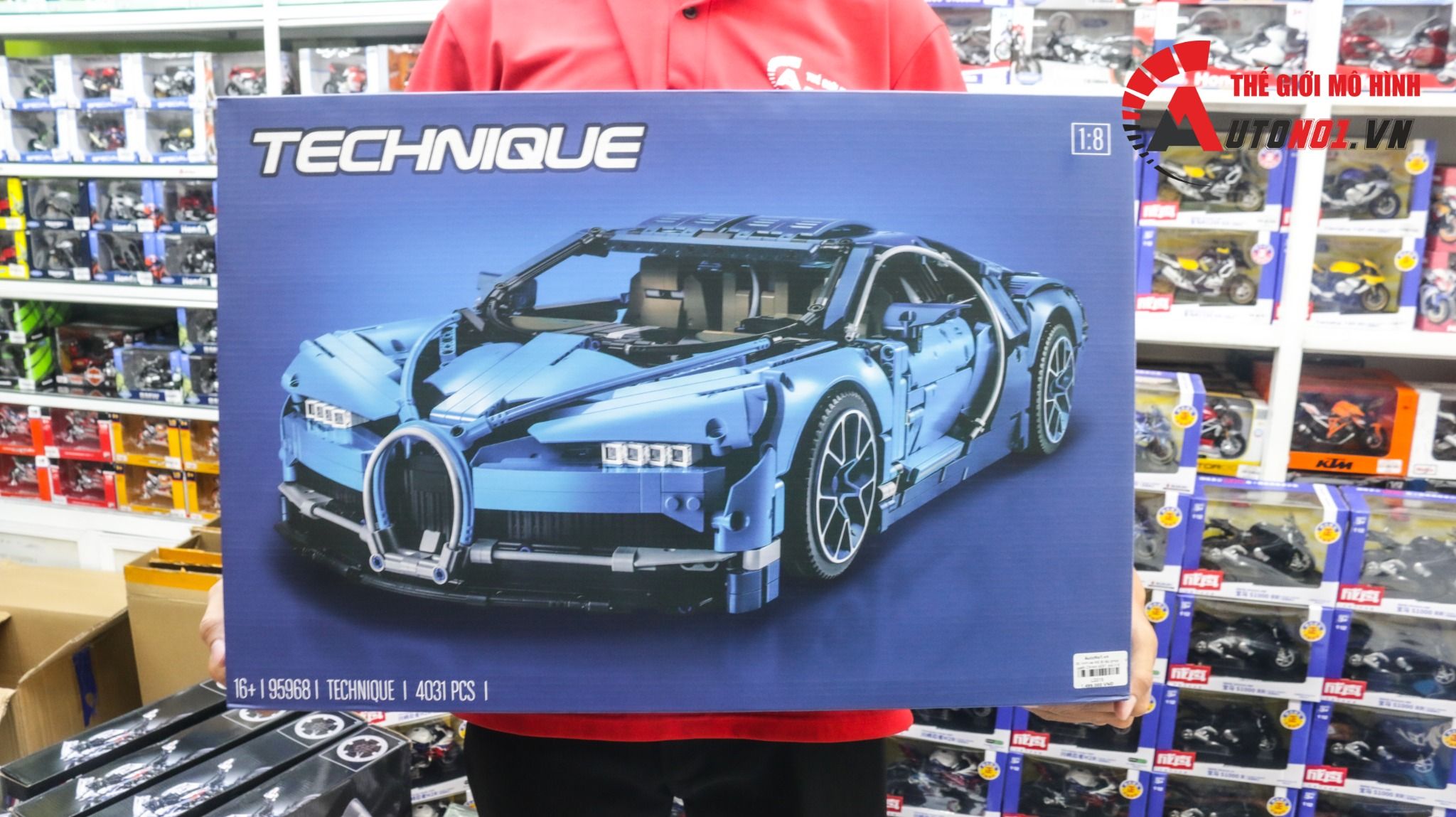  Mô hình xe ô tô lắp ghép Bugatti Chiron 4031 pcs tỉ lệ 1:5 LG015 