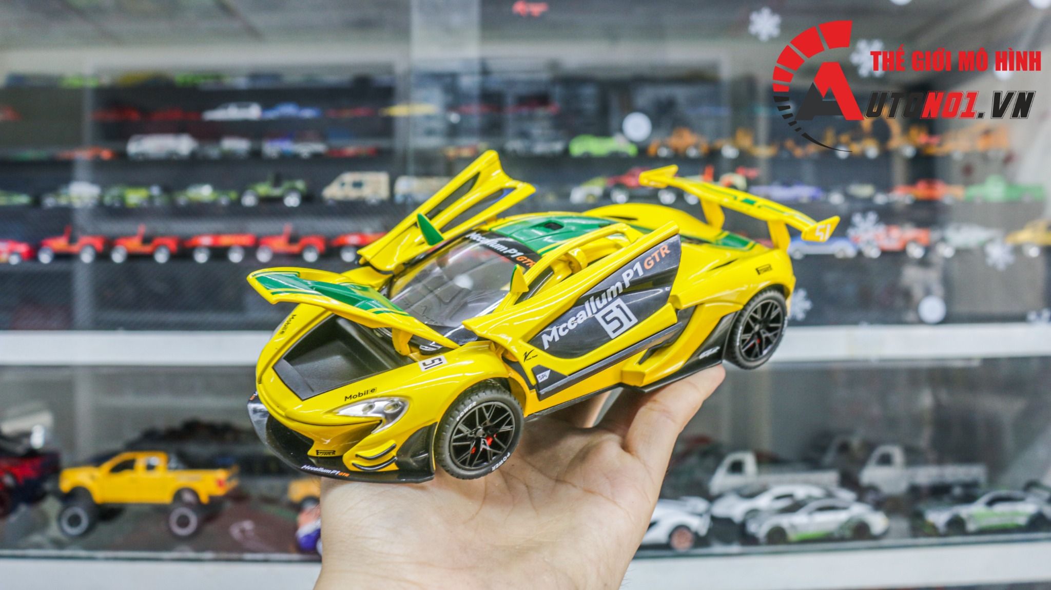 Mô hình xe McLaren P1 GTR full open - có âm thanh - có đèn tỉ lệ 1:22 Jiaye Model OT454