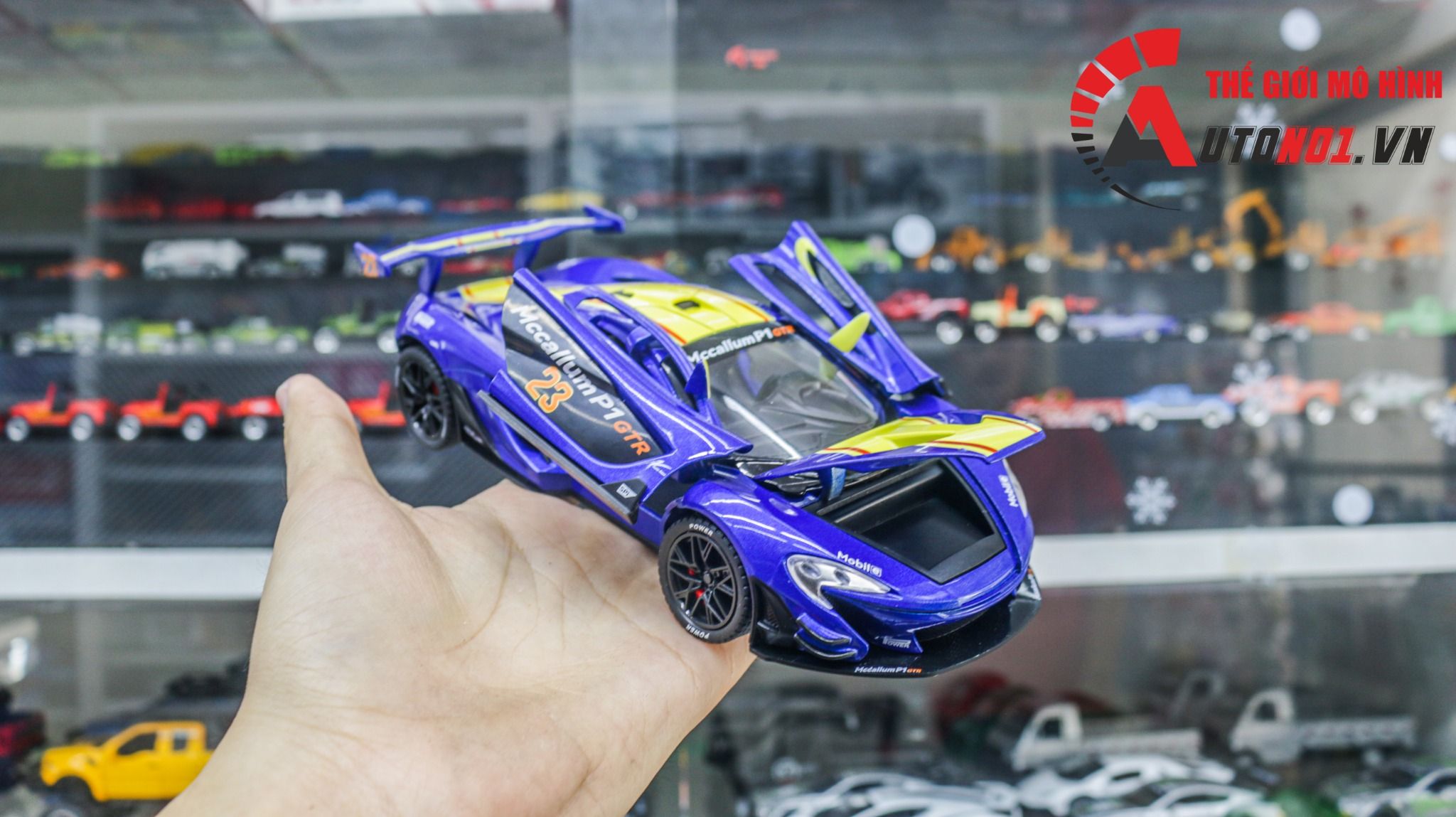 Mô hình xe McLaren P1 GTR full open - có âm thanh - có đèn tỉ lệ 1:22 Jiaye Model OT454