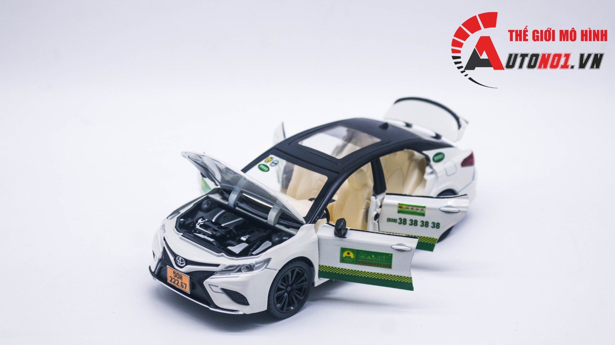 Mô hình xe độ dịch vụ Toyota Camry độ dịch vụ Taxi Mai Linh tỉ lệ 1:24 Chezhi Autono1 OT500