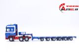  Mô hình xe container hạng nặng xanh 2 thùng kim loại tỉ lệ 1:50 KDW Kaidiwei 625022 6625 