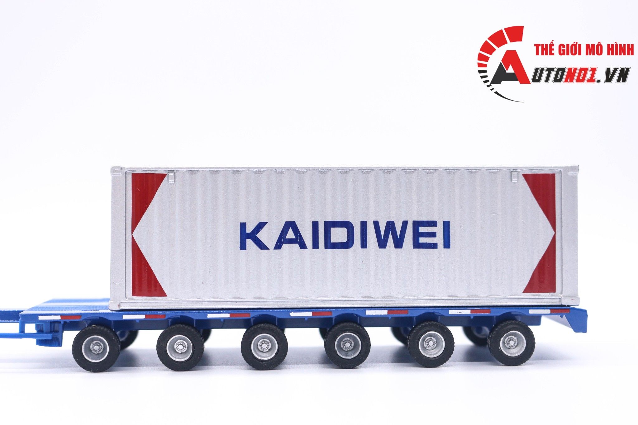  Mô hình xe container hạng nặng xanh 2 thùng kim loại tỉ lệ 1:50 KDW Kaidiwei 625022 6625 