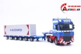  Mô hình xe container hạng nặng xanh 2 thùng kim loại tỉ lệ 1:50 KDW Kaidiwei 625022 6625 