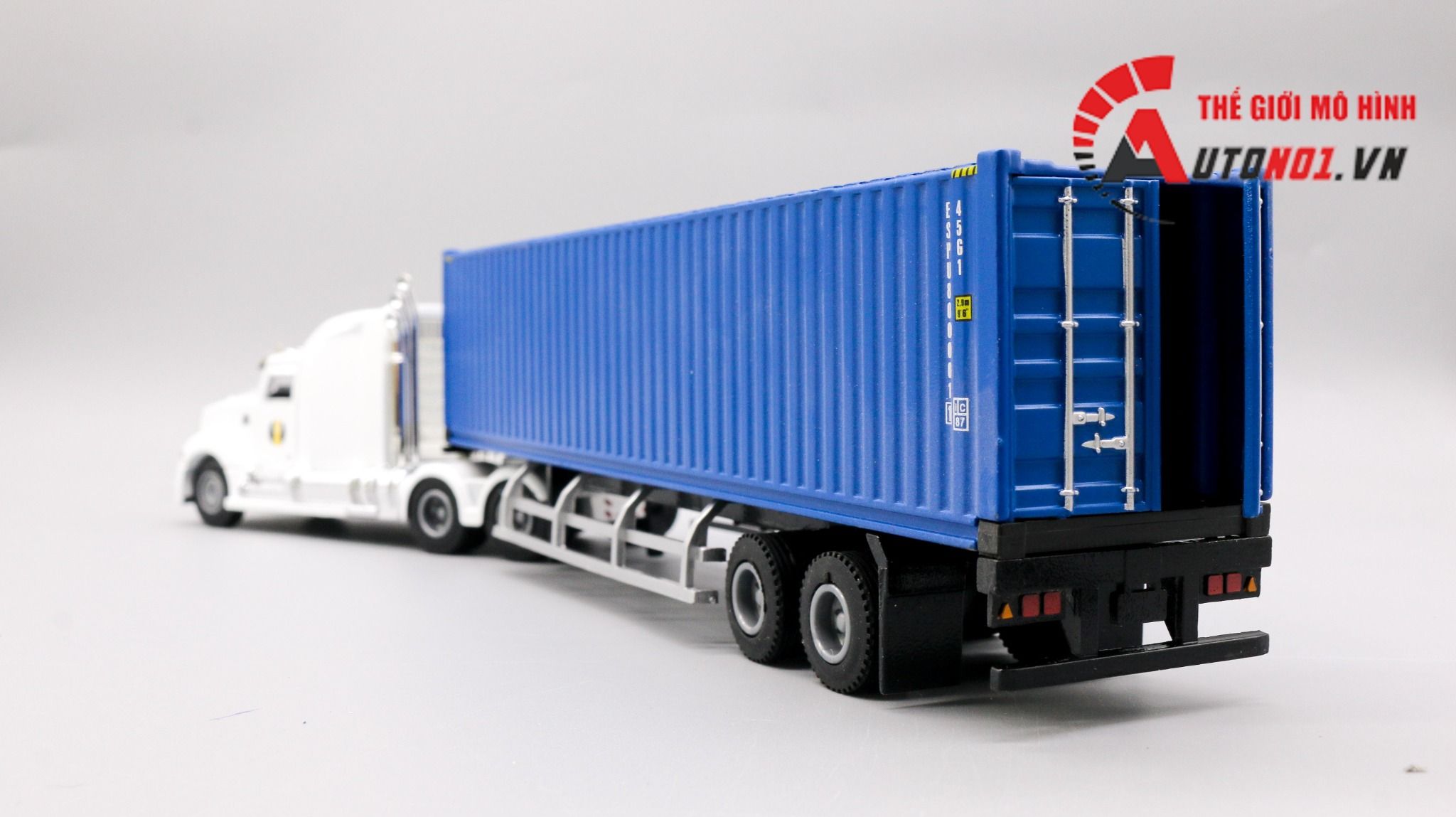  Mô hình xe container kéo thùng lạnh 1:50 huayi alloy 7916 