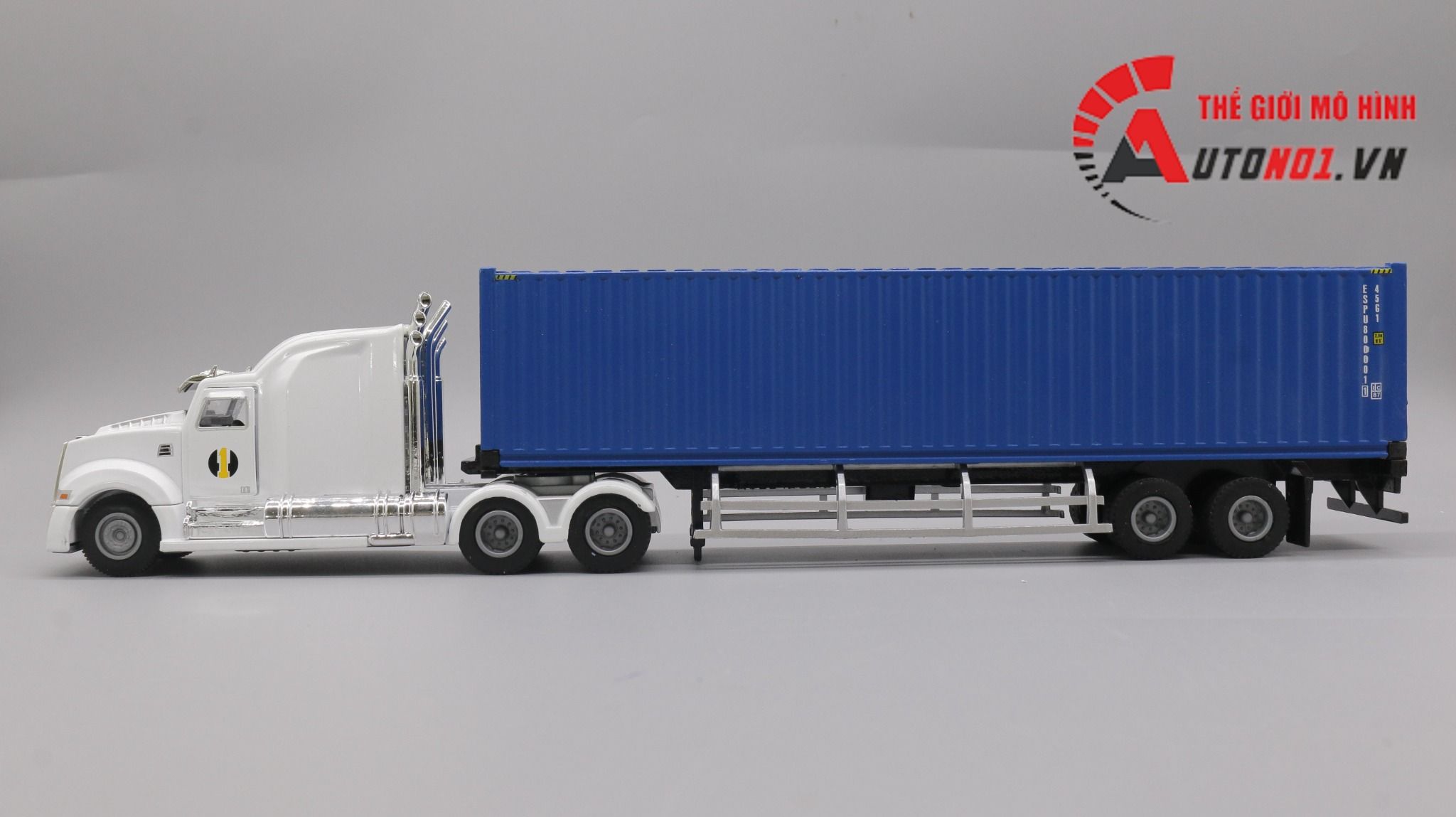  Mô hình xe container kéo thùng lạnh 1:50 huayi alloy 7916 