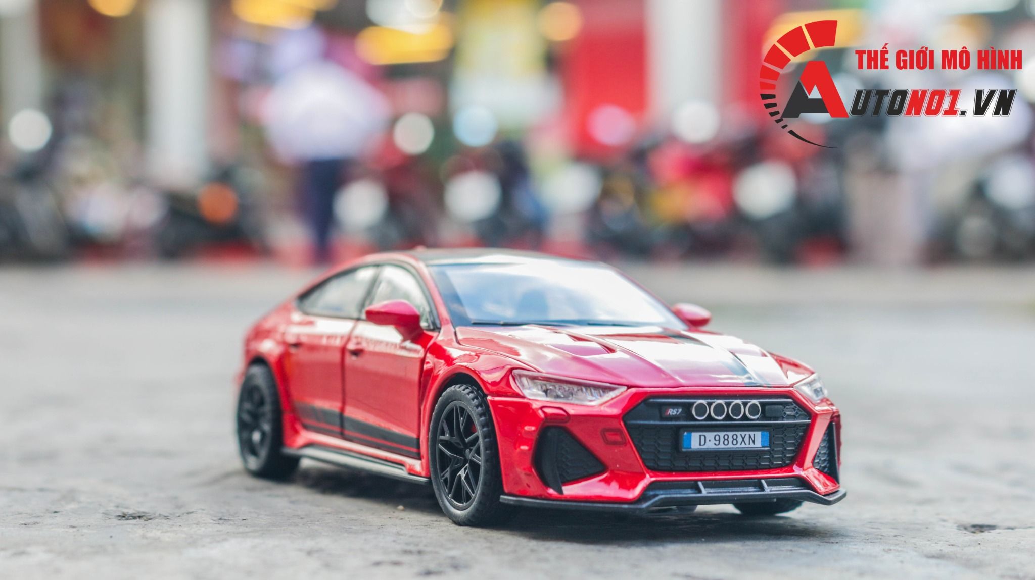 Mô hình xe xe Audi RS7 full open - full kính - có đèn - âm thanh tỉ lệ 1:32 Alloy Model OT481