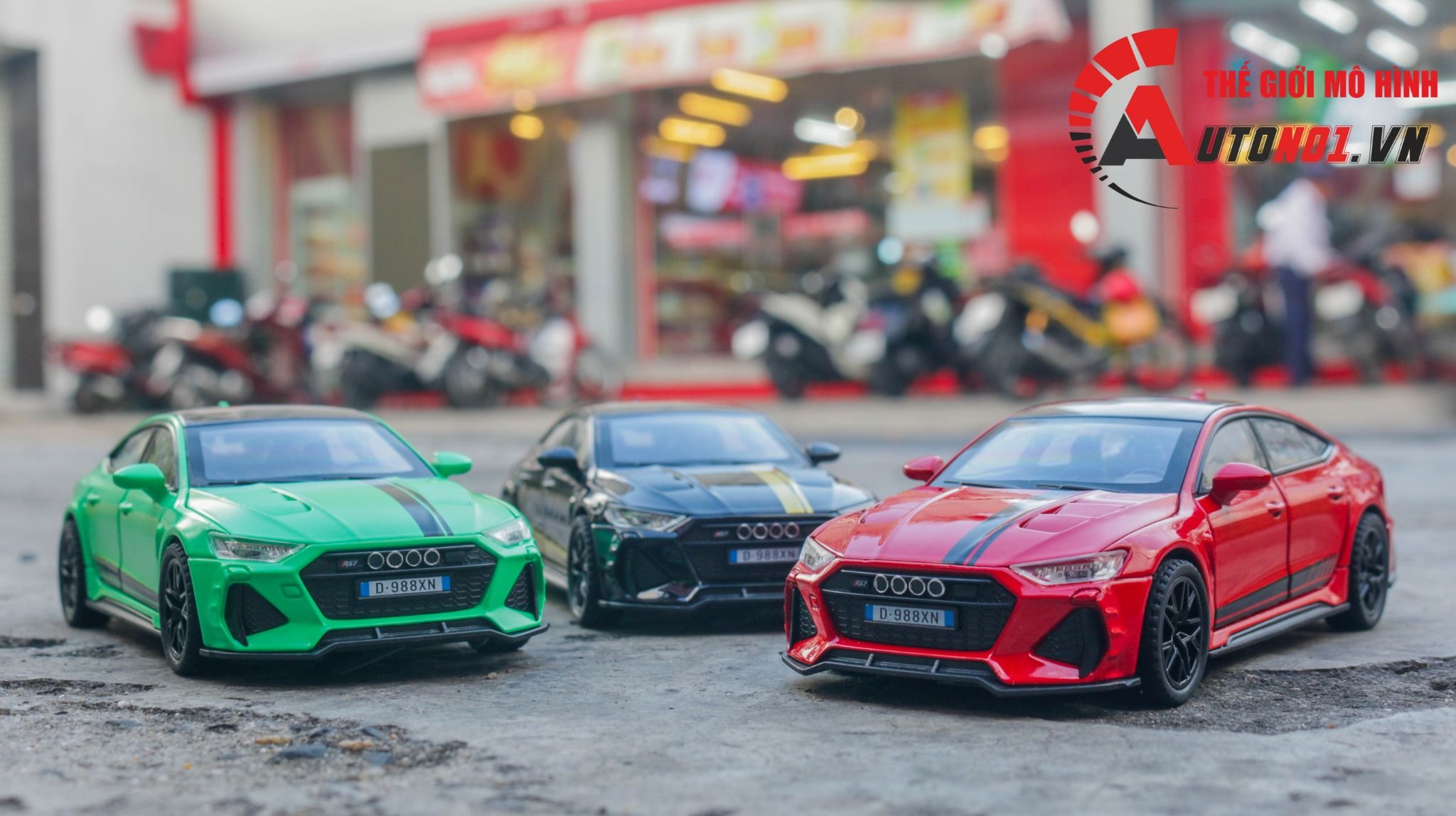 Mô hình xe xe Audi RS7 full open - full kính - có đèn - âm thanh tỉ lệ 1:32 Alloy Model OT481