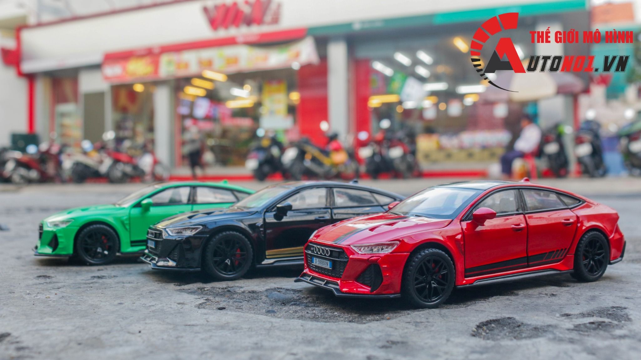 Mô hình xe xe Audi RS7 full open - full kính - có đèn - âm thanh tỉ lệ 1:32 Alloy Model OT481