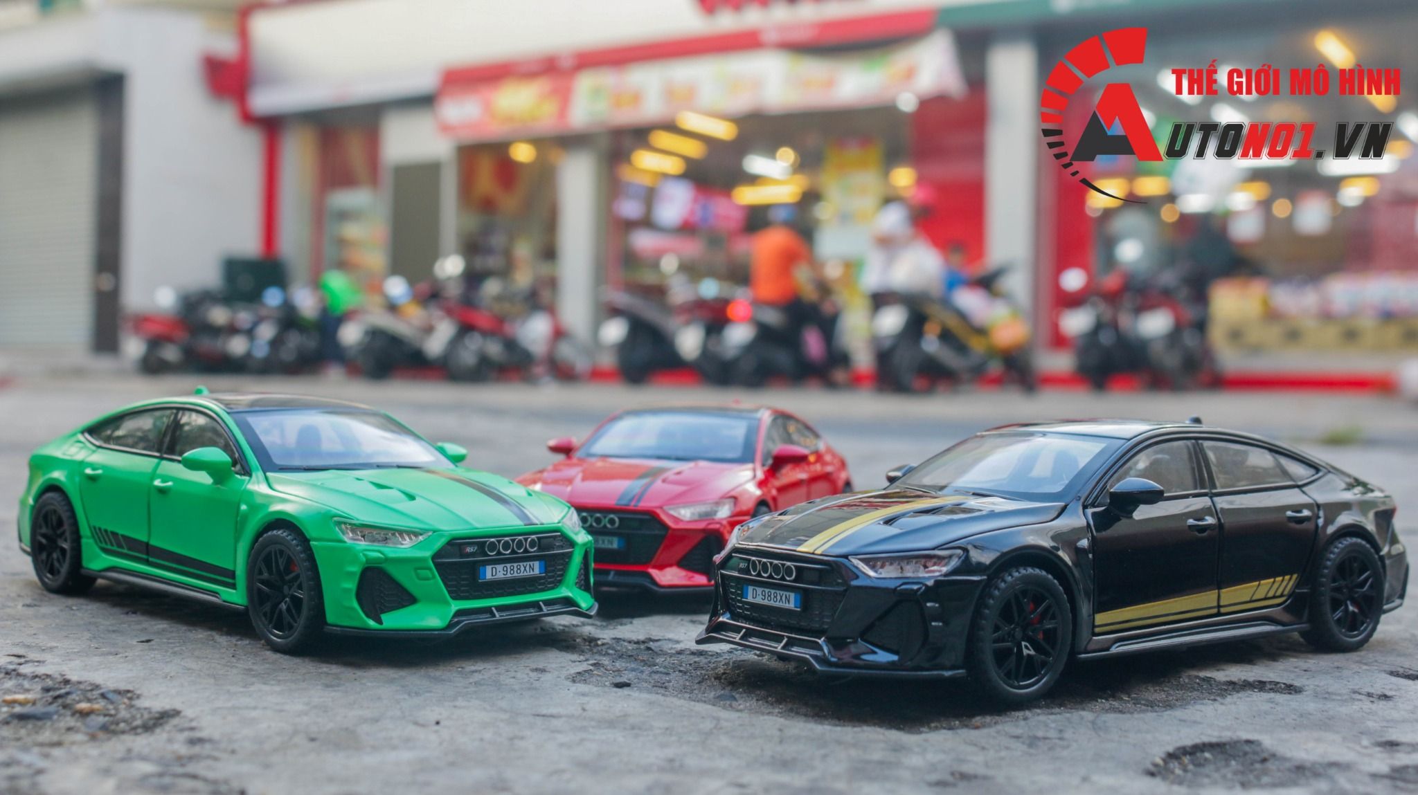 Mô hình xe xe Audi RS7 full open - full kính - có đèn - âm thanh tỉ lệ 1:32 Alloy Model OT481