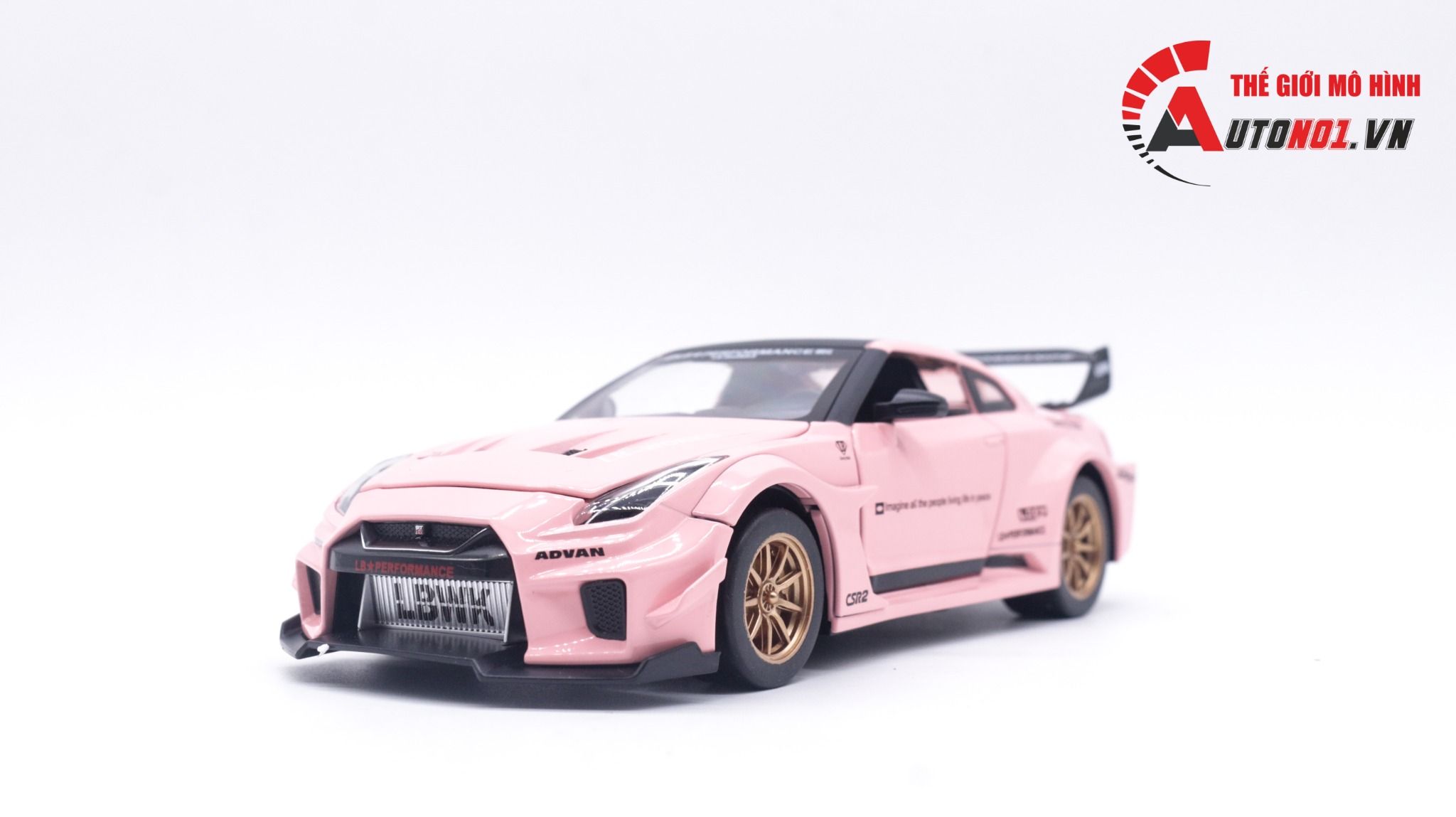 Mô hình xe Nissan GTR R35 CSR2 full open , có đèn , âm thanh 1:24 Alloy OT054